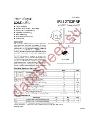 IRLL2703TRPBF datasheet  